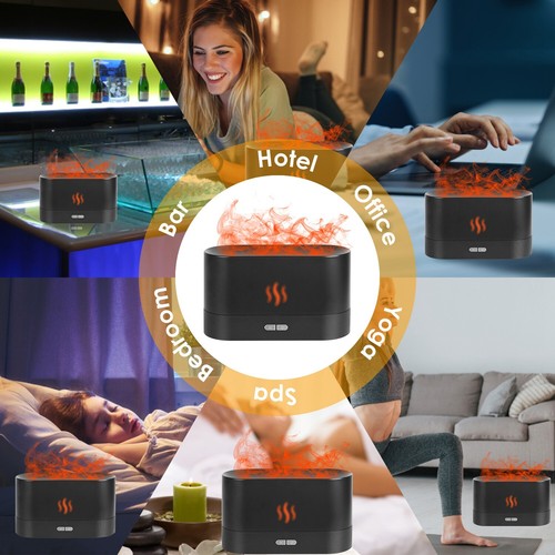 Rechargeable Air Humidifier Essential Oil Aroma Diffuser 3DFlame Mist Home Decor - Picture 11 of 20