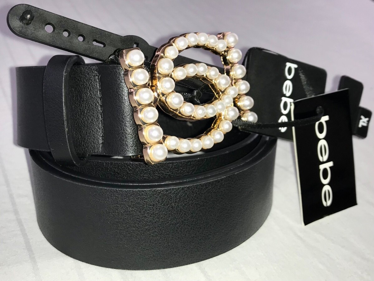BEAUTIFUL BEBE BELT BLACK COLOR WITH A PRETTY ORNAMENT 