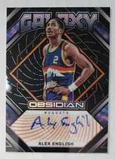 ALEX ENGLISH 2022-23 Panini Obsidian Galaxy Auto Orange Etch /50 Denver Nuggets