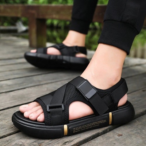Sandalias De Cuero Para Zapatillas De Verano Chanclas Hombre Cómodas Y  Frescas | eBay