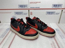 Nike Boys Court Borough Low 2 BQ5448-007 Black Red Shoes Sneakers Size 4Y