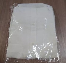 Uniqlo No Collar Short Sleeve Shirt Sz M White Button Up Japan Hot Style Beach