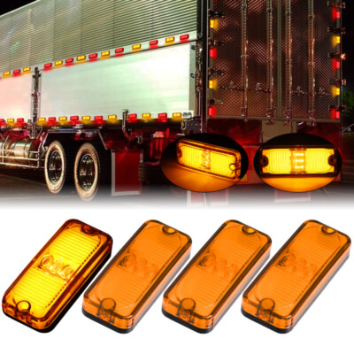 4x Gelb LED Seitenmarkierungsleuchte 12V-24V für Busse LKWs Anhänger Lastwagen