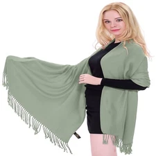 Laurel Green Solid Color Design Shawl Scarf Wrap Stole CJ Apparel Pashmina *NEW*