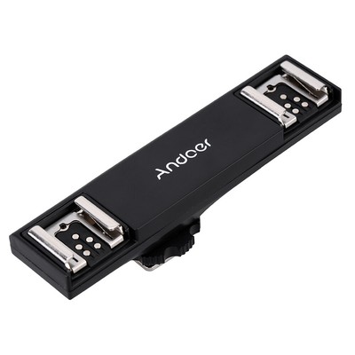 Andoer Dual Hot Shoe Flash Speedlite Light Bracket Splitter for Canon 7DII B4Z7