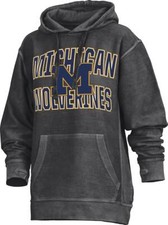 Women's Black University of Michigan Wolverines Hoodie Comfy Cord Pullover
