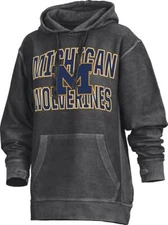 Women's Black University of Michigan Wolverines Hoodie Comfy Cord Pullover