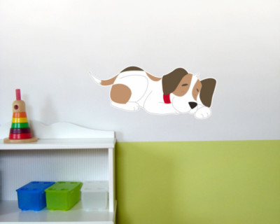 Samunshi Schlafender Hund Wandtattoo Wandaufkleber Kinderzimmer  6 Größen