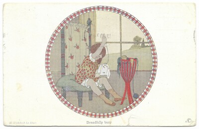 Schrecklich beschäftigt von H Willebeek Le Mair Stempel 1920 - Augener