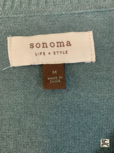 Women's Sweater Sonoma Button Up Size-Medium Green-Blue Long Sleeve Retro style - Picture 2 of 15