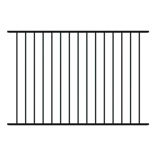 Newtown 4 ft H x 6 ft W Black Aluminum Pre-Assembled Fence PanelFORGERIGHT