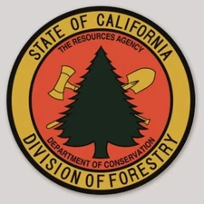 3 Inch Non-Reflective State Of California Division Of Forestry Logo Sticker