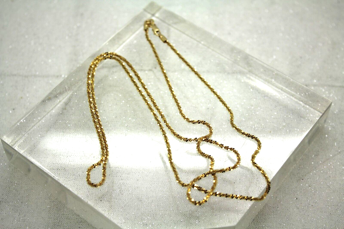 Signed 14k Yellow Gold FANCY UNIQUE DAISY LINK CHAIN 24