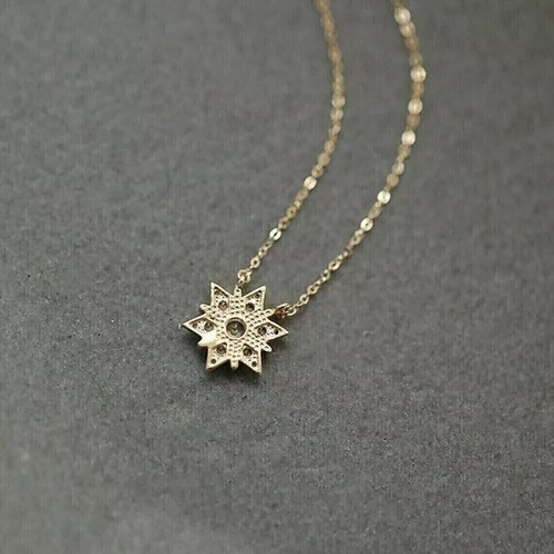Women's "Star" Pendant 1Ct Round Cut Lab Created Diamond 14K Yellow Gold Plated - Picture 4 of 6