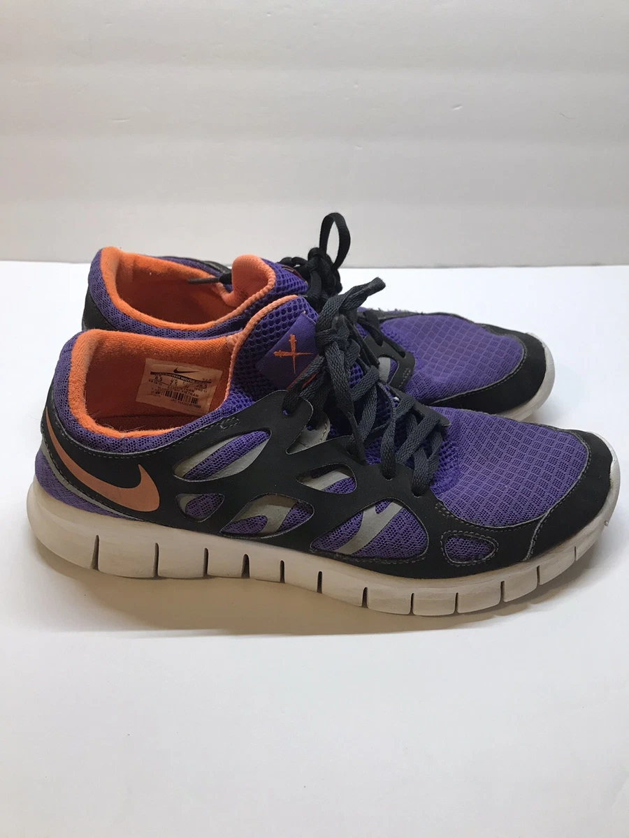 Nike Free Run Plus 2 Sneakers Mens 8.5 Purple Orange Athletic