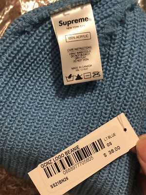 Supreme Gonz Logo Beanie | Light Blue | SS21 | Brand New | eBay
