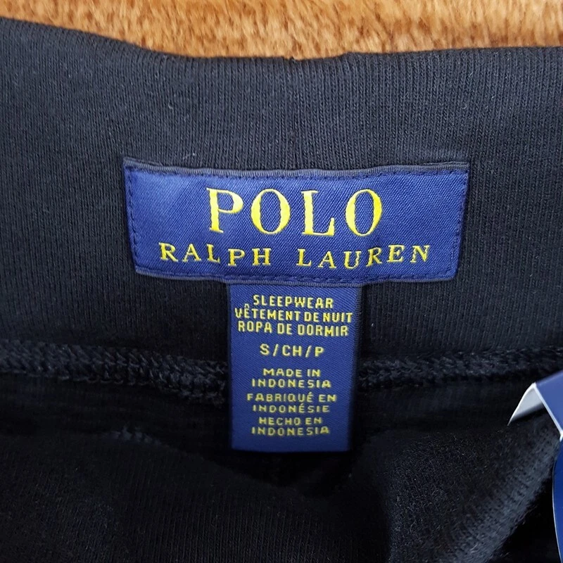 POLO RALPH LAUREN Pants Mens Small Black Drawstring Jogger Waffle Thermal Logo - Image 3 of 4