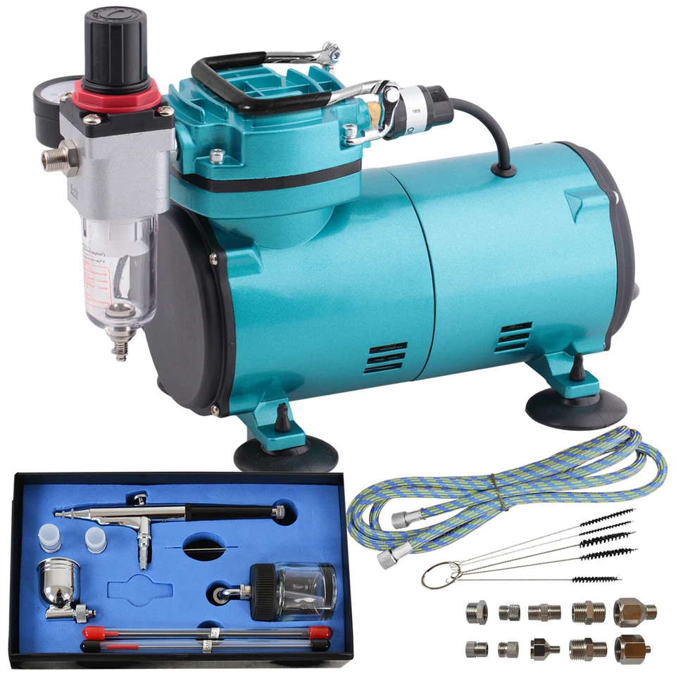AIRBRUSH SET AIRBRUSH KOMPRESSOR SET KOMPLETT AIRBRUSH PISTOLEN AIRBRUSH ADAPTER