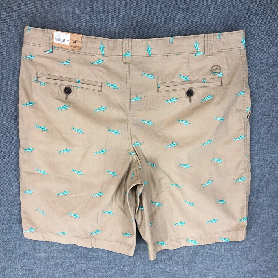 Magellan Summerville 印花短裤 40(适合 43)Chino Khaki 户外鱼男式新品 — 第 2/4 张图片