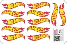 Hot wheels logos 3" 6 pairs left and right side decal sheet stickers