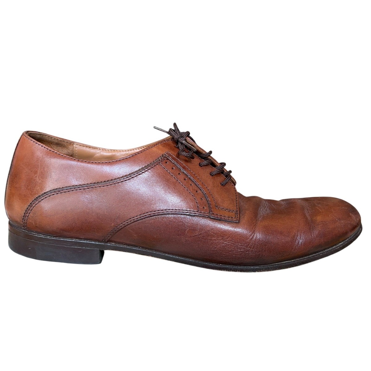 Johnston Murphy Brown Full Grain Leather Plain Toe Derby  display picture 2