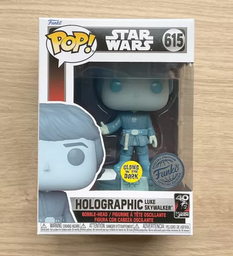 Funko Pop Star Wars Holographic Luke Skywalker GITD #615 + Free Protector