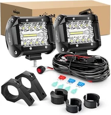 Nilight 2PC 4Inch Triple Row Led Light Pods 60W Flood Spot Combo 2Pcs 6.5 Inch