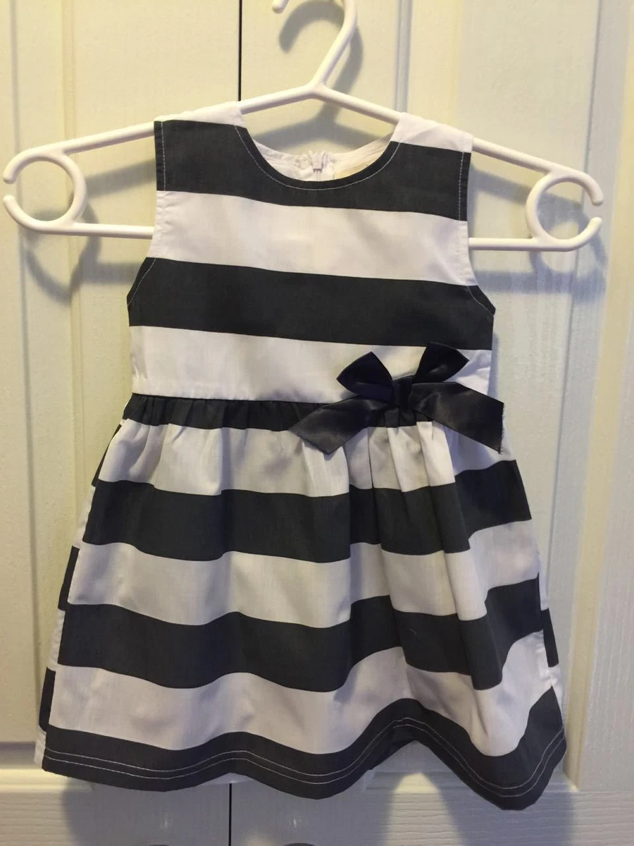 Kids Girl Sleeveless Nautical Stripes Dress with Bow detail size 3/4