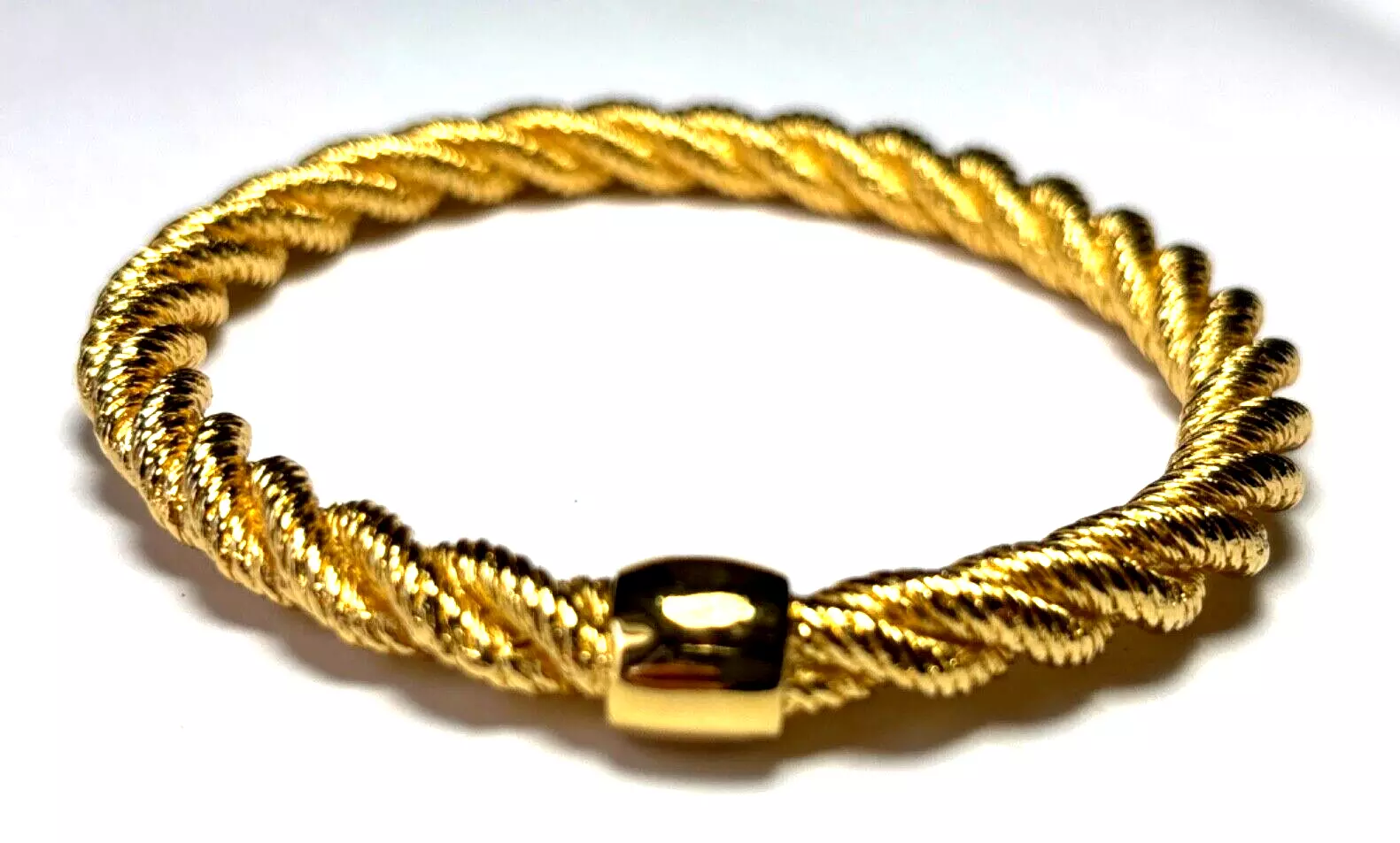 Bracelet corde plaqué or vintage dans le style de Christian Dior signé 55 grammes
