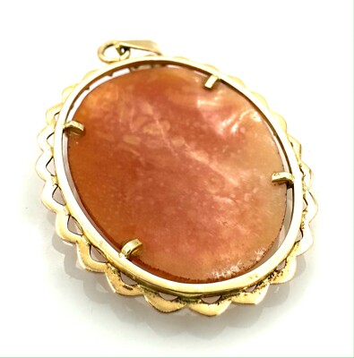 Pendentif / Broche En Or 18 Carats Avec Camée - Poids 2,55 Grammes - Bijou Ancien D'occasion