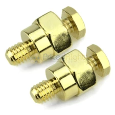 2 Pack Gold Plated Short Side Post Mount GM GMC Battery Terminal Tap Set