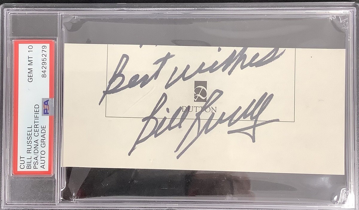 NBAカード Bill Russell autoサイン Bill Russell Signed Book Cut NBA Basketball Celtics HOF PSA
