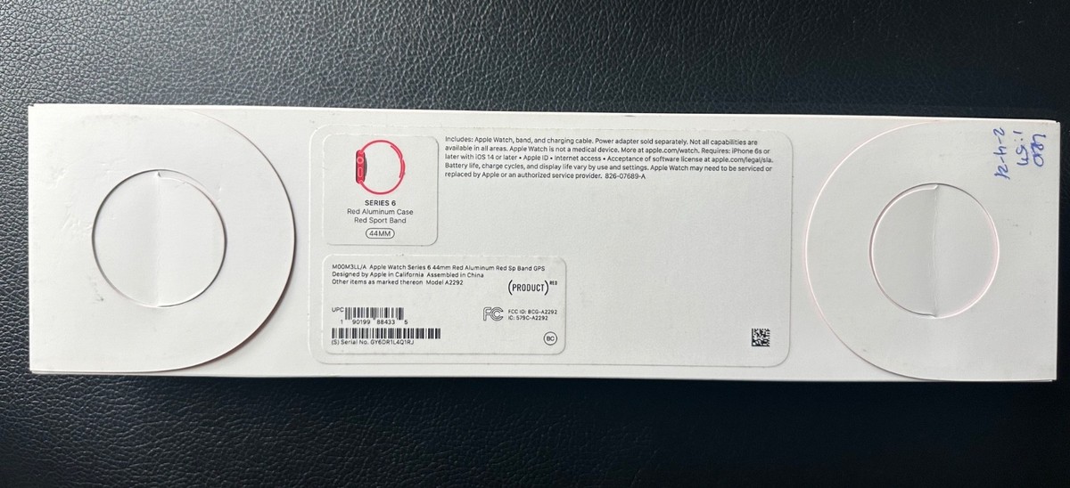 Apple Watch Series 6 44mm Red Aluminum Case with Red Sport Band