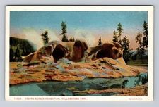 Yellowstone National Park Grotto Geyser Formation Series #14029 Vintage Postcard