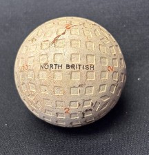 Vintage North British - Scotland Mesh Golf Ball - Antique
