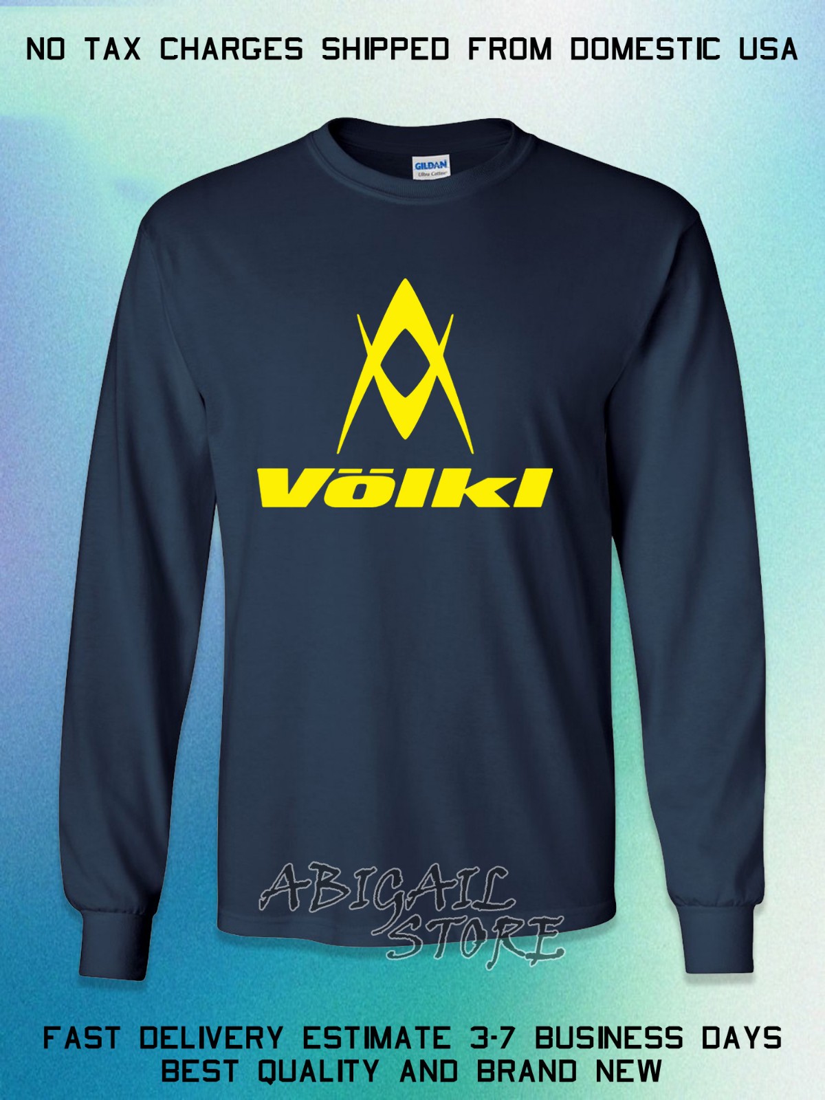 New Volkl Sports Skis & Tennis Logo Men's Long Slevee T-Shirt American T-Shirt image 3