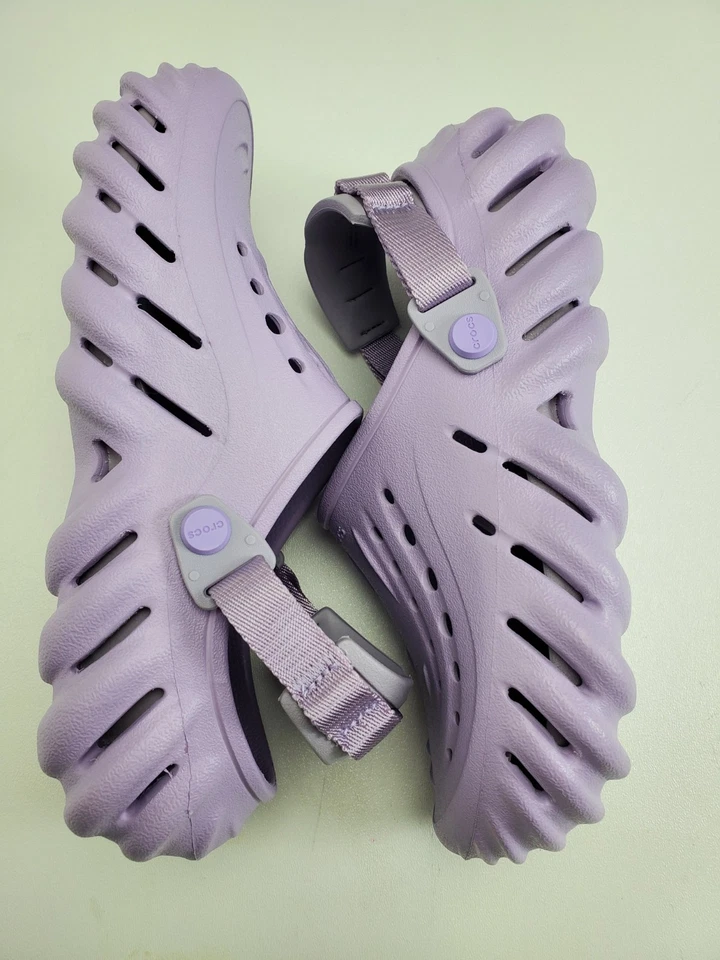 Zuecos Crocs Echo sandalias sin cordones púrpura lavanda para mujer talla 7/hombre talla 5 Foto 4 de 4