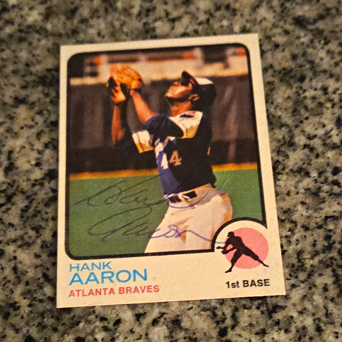 Topps Hank Aaron Autographed Baseball Sports Trading Cards for