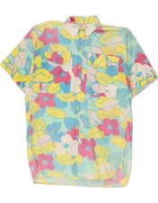 VINTAGE Womens Shirt Dress IT 42 Medium Multicoloured Floral Cotton BN03