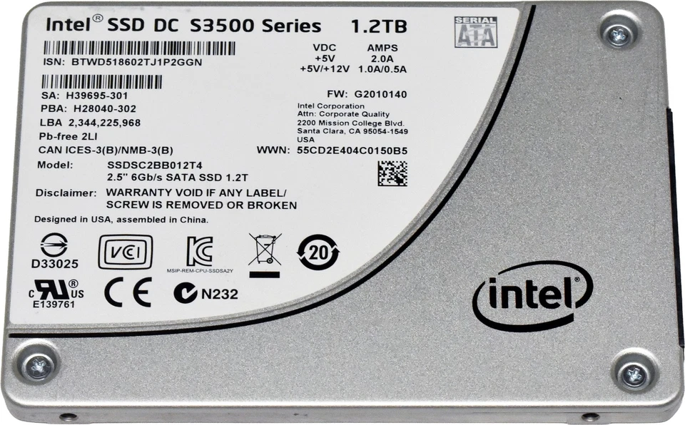 Intel DC S3500 Series 1.2TB SSDSC2BB012T4 2,5" 6G SATA SSD - Bild 3 von 4