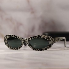Chanel Y2K Coco Mark Logo Retro Black Sunglasses Case Rare Vintage Japan 044168