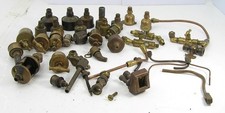 VINTAGE LOT-BRASS STEAM BOILER/ENGINE FITTINGS INCLUDING GREASE CUPS-READ-VN
