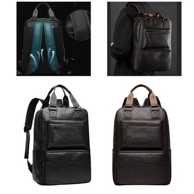 Laptop Rucksack PU Reißverschluss College Computer Tasche für Weekender Wandern Arbeit