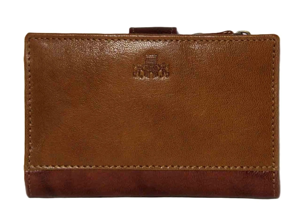 Rowallan of Scotland Tan Cognac Leather Wallet Multicompartment Unisex Bifold - Imagem 2 de 4