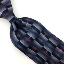 Arrow Made In USA Neck Tie Black Red Gray Silk Grid Block Checkerboard #i25 NWT