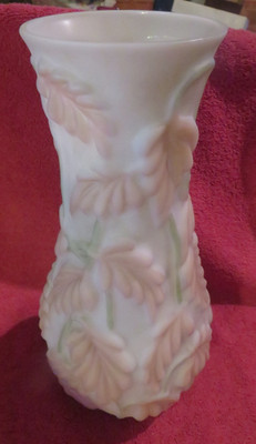 Vintage Phoenix  Consolidated  Satin Glass Co Vase - 11 