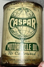 1 Qt Can SAE Light 10 CASPAR MOTORCYCLE OIL Spar Lubricants Co New York See Pics