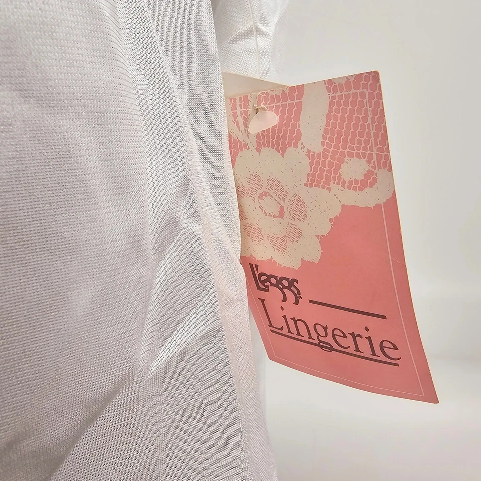 Camiseta Regata Feminina Vintage L'eggs Lingerie Branca Slip Plus Size 42 3175 - Imagem 3 de 4