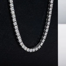 3-6.5mm VVS1 D Color Moissanite Tennis Chain Solid 925 Silver Passes Tester!