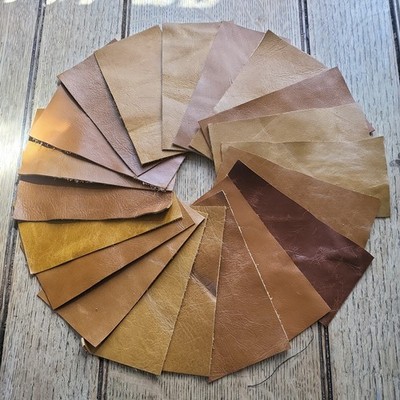 Hellbraune Farben 100 % Leder Ableger 6 Zoll × 3 Zoll erhalten Sie 20 Stück 1,1 mm Handwerk Patch 